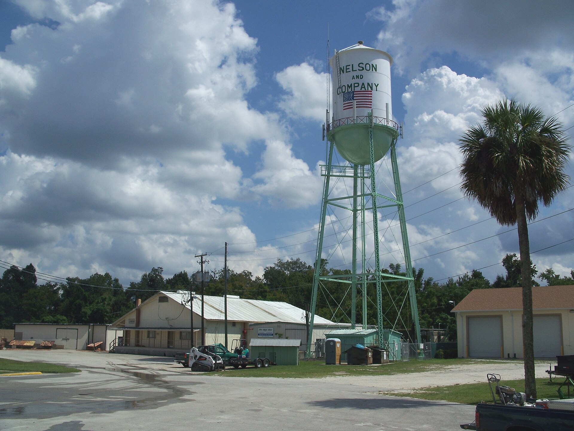 The Nelson and Company packing house with its water tower, in downtown Oviedo
